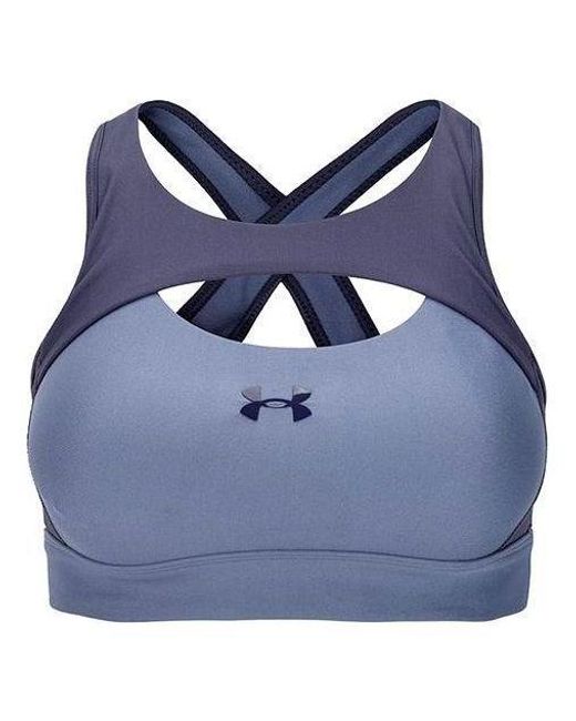 Under Armour Blue Mid Crossback Harness Sports Bra
