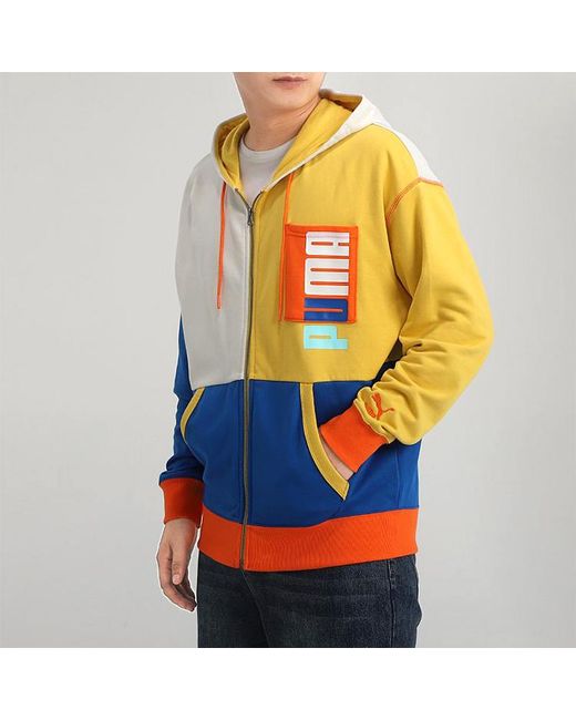 PUMA Orange Full-Zip Hooded Jacket for men