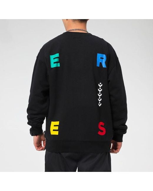 Converse Blue Sports Contrast Letter Print Crew Neck Sweatshirt for men