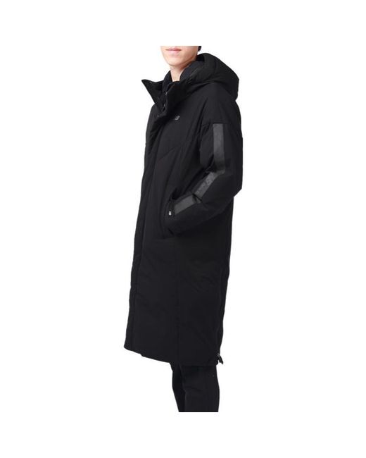 New Balance Black Street Style Long Down Jacket for men