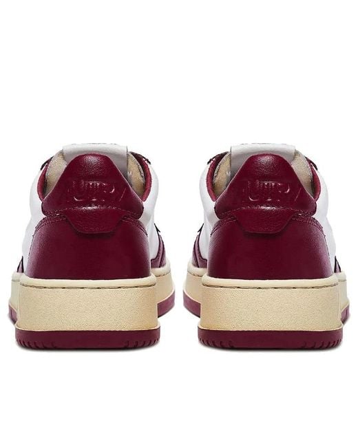 Autry White (Wmns) Medalist Low Top Bicolor Burgundy'