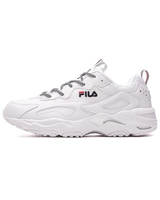 Fila White (Wmns) Tracer Series Wear-Resistant Low Tops Casual Shoe