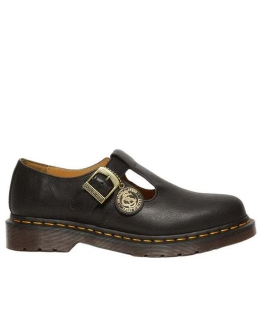 Dr. Martens Brown T-Bar Regency Leather Mary Jane Shoes for men