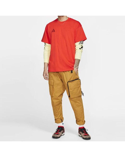 Nike Red Acg Small Logo Casual Short Sleeve for men