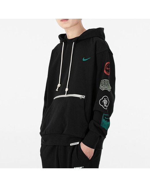 Nike Blue Cny New Year's Edition Logo Printing Loose Sports Hooded Pullover Autumn for men
