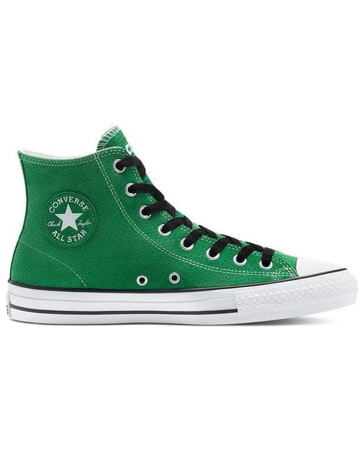 Converse Green Chuck Taylor All Star Pro High 'Perforated Suede for men