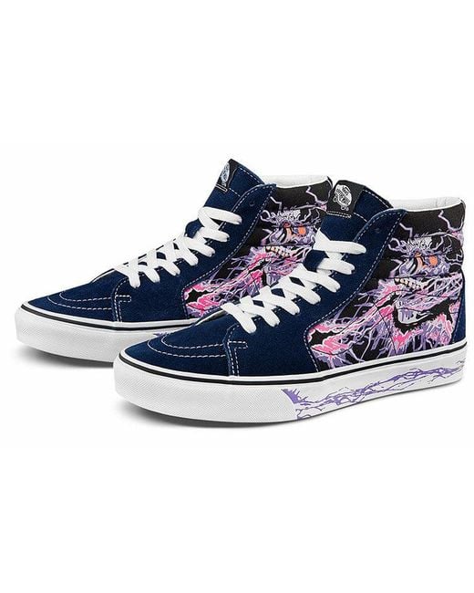 Vans Blue Sk8-Hi Sneakers Printing