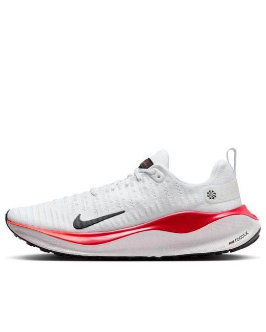 Nike White Reactx Infinity Run 4 Bright Crimson' for men