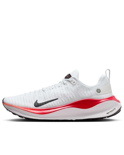 Nike White Reactx Infinity Run 4 Bright Crimson' for men