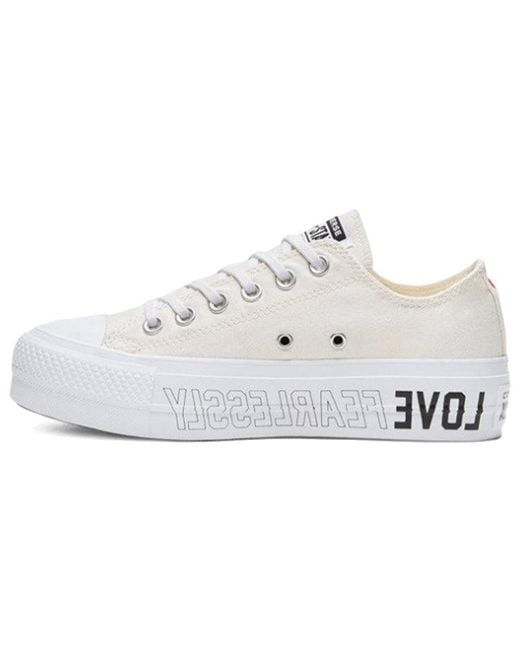 Converse White (Wmns) Chuck Taylor All Star Lift Low 'Love Fearlessly'