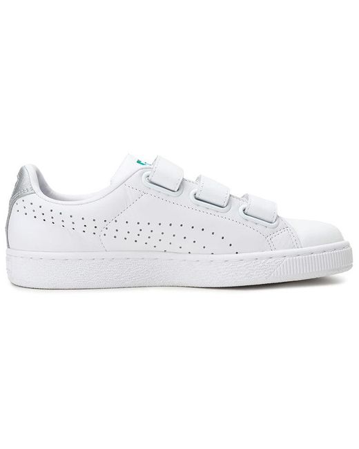 PUMA White (Wmns) Basket Strap