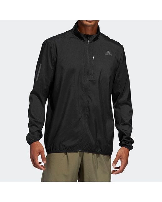 Adidas Black Own The Run Jkt Reflective Printing Running Jacket for men