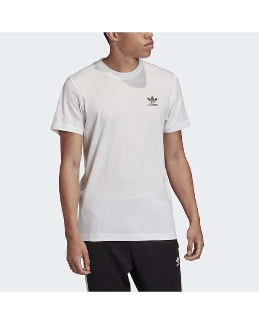 Adidas White Originals Solid Color Logo Short Sleeve for men