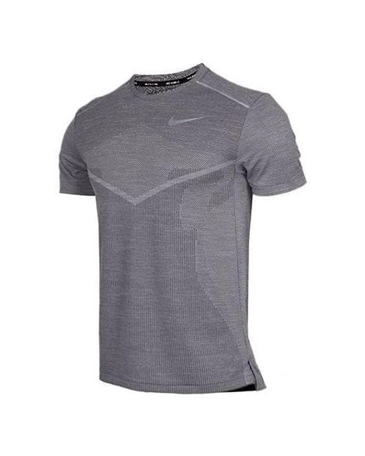 Nike Gray Techknit Ulta Reflective Element Sports Short Sleeve for men