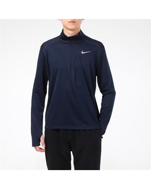 Nike Blue Pacer Dri-Fit Cardigan Running Sports Long Sleeves for men