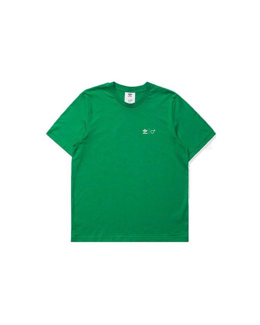Adidas Green Originals X Human Made Crossover Printing Pattern Casual Sports Short Sleeve for men
