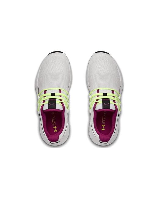 Under Armour White (Wmns) Charged Breathe Lace Sports Shoes