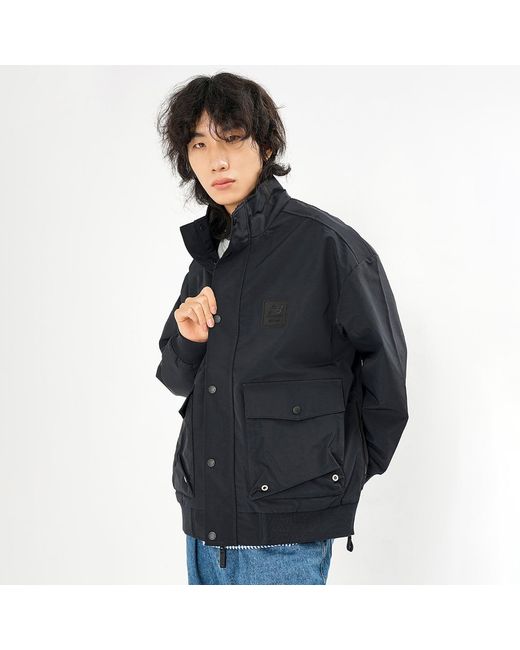 New Balance Black Multiple Pockets Cargo Windproof Sports Logo Jacket