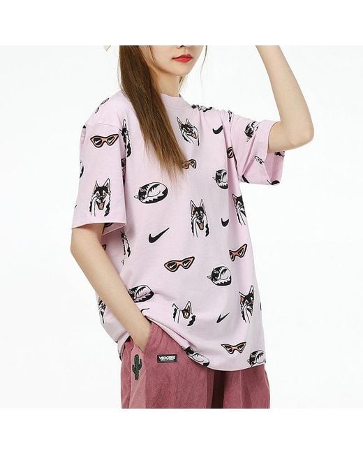Nike Pink (Wmns) As W Sportswear Bf Dog Aop Regal