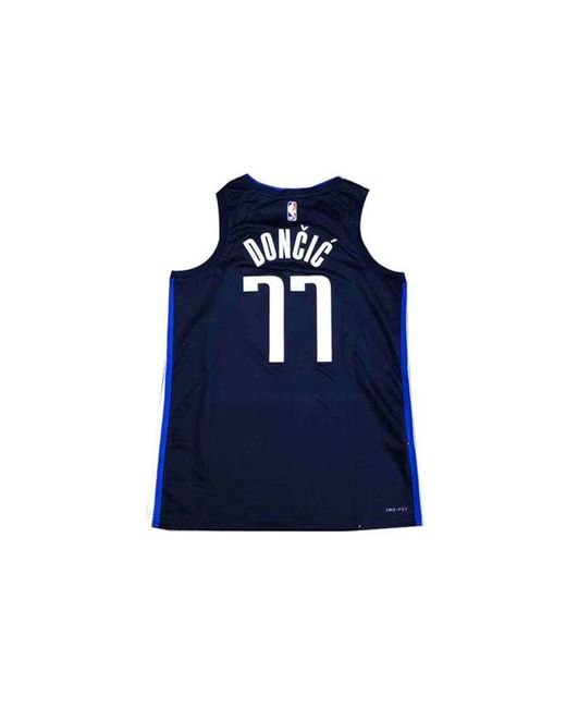 Nike Blue Nba Basketball Jersey Sw Fan Edition 20-21 Season Dallas Mavericks Doncic No. 77 Dark for men