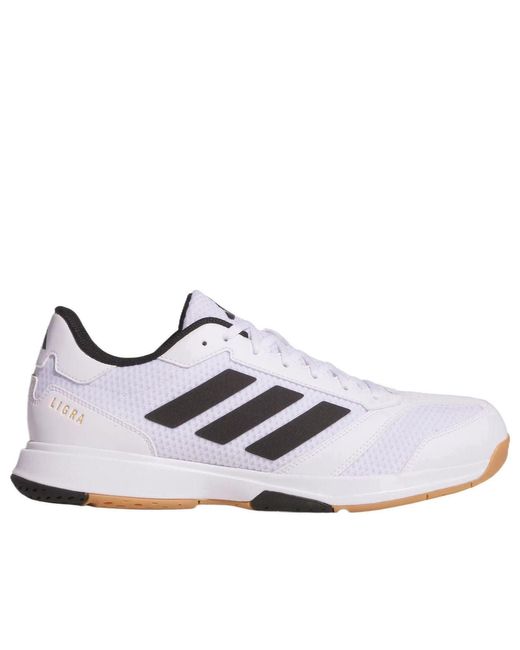Adidas White Ligra 8 Indoor Shoes for men