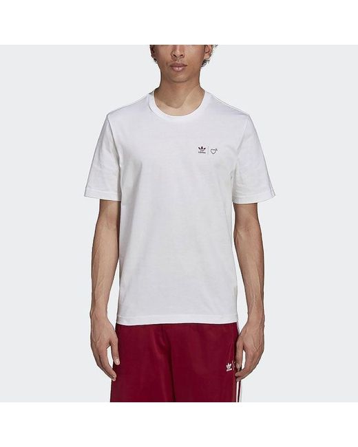 Adidas White Originals X Human Made Crossover Casual Sports Round Neck Breathable Short Sleeve for men