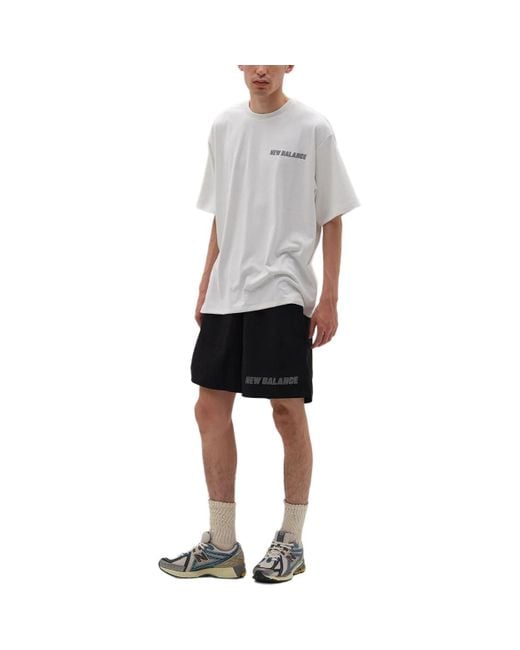 New Balance White Met24 Reflection Nb Logo T-Shirt for men
