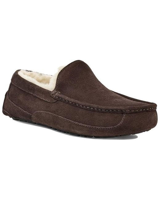 Ugg Brown Ascot Slipper Cozy Athleisure Casual Sports Shoe Fleece Lined for men