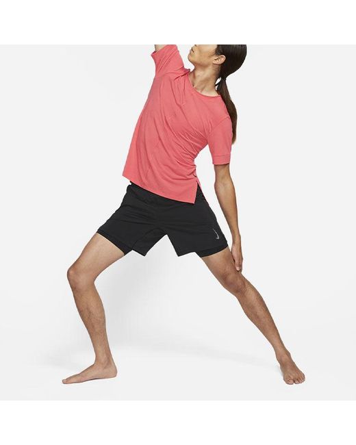 Nike Black Yoga 2-In-1 Athleisure Casual Sports Woven Training Shorts for men