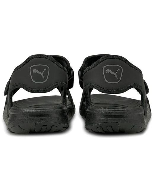 PUMA Black Softride Sandal 'Castlerock' for men