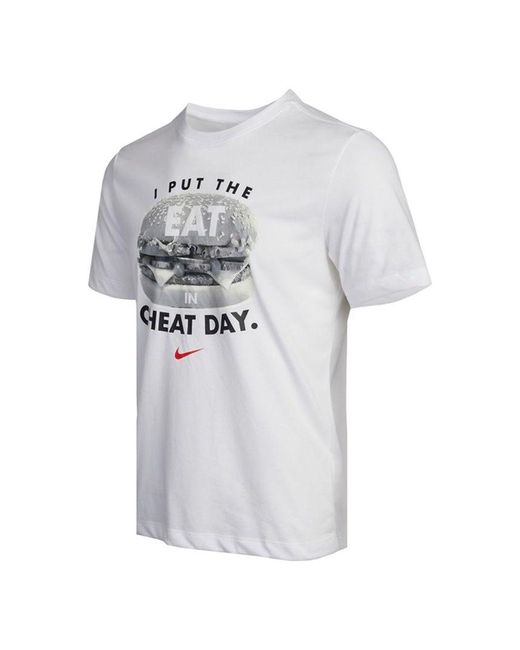 Nike White Tee Humor Athleisure Casual Sports Alphabet Printing Short Sleeve for men