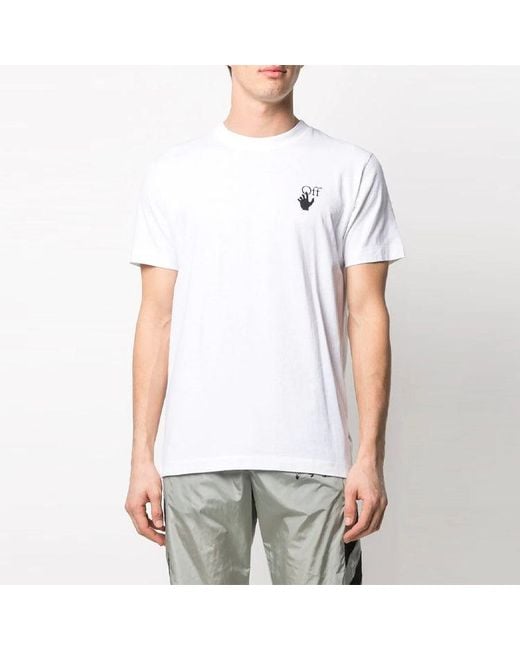 Off-White c/o Virgil Abloh Red Ss21 Back Arrow Logo Printing Round Neck Pullover Short Sleeve for men