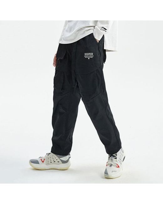 Li-ning Gray Badfive Loose Cargo Pants for men