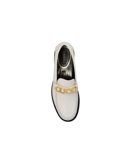 Gucci White (Wmns) Loafer With Metal Logo