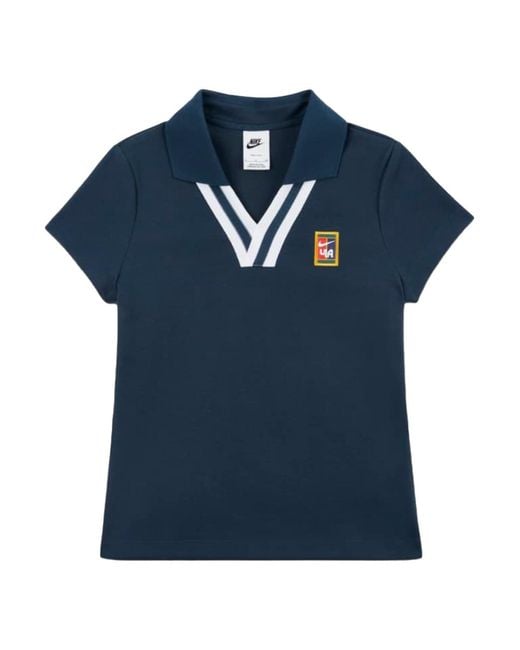 Nike Blue (Wmns) By Yoon Short Sleeve Polo Shirt Asia Sizing 'Armoury'