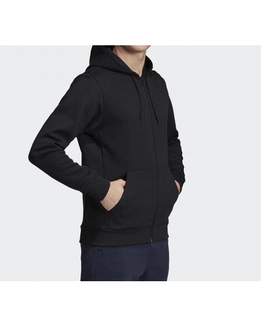 Adidas Black Mh Plain Fz Hooded Jacket for men