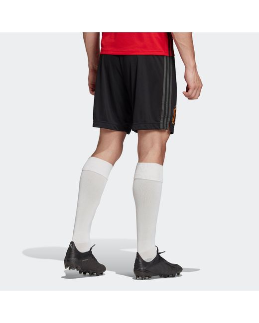 Adidas Black Rbfa H Sho European Cup Belgium National Team Home Soccer/Football Sports Shorts for men