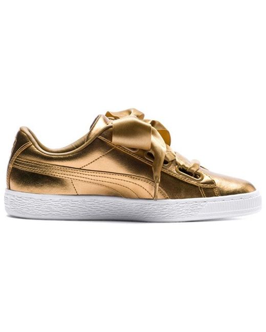 PUMA Basket Heart Luxe Retro Casual Skateboarding Shoes in Brown | Lyst
