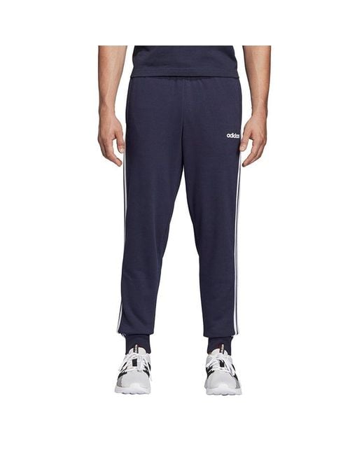 Adidas Blue E 3S T Pnt Ft Plaid Applique Sports Pants for men