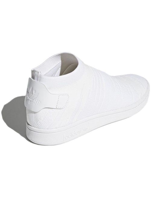 Adidas White (Wmns) Stan Smith Sock Primeknit 'Triple'