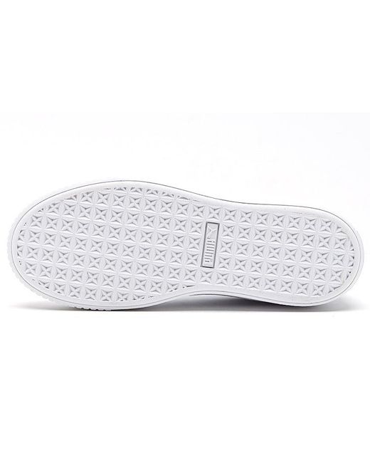 PUMA White (Wmns) Basket Platform Ocean Leisure Board Shoes
