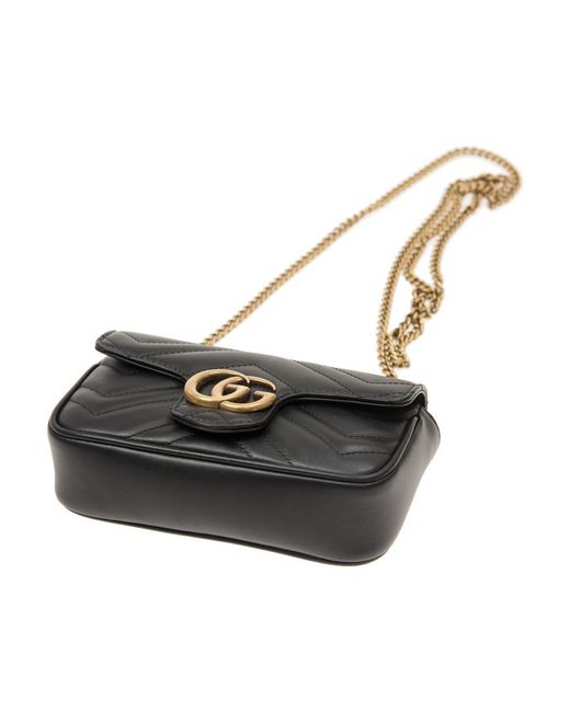 Gucci Black (Wmns) Gg Marmont Matelasse Leather Super Mini Bag