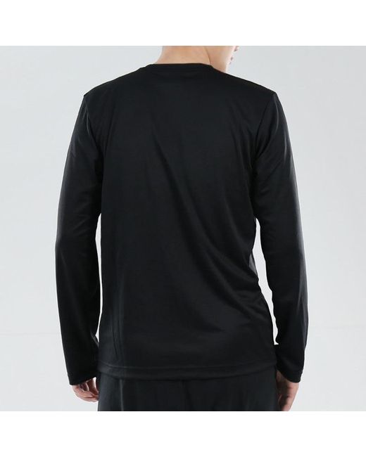 Adidas Black M Logo Ls T Logo Printing Sports Round Neck Long Sleeves for men