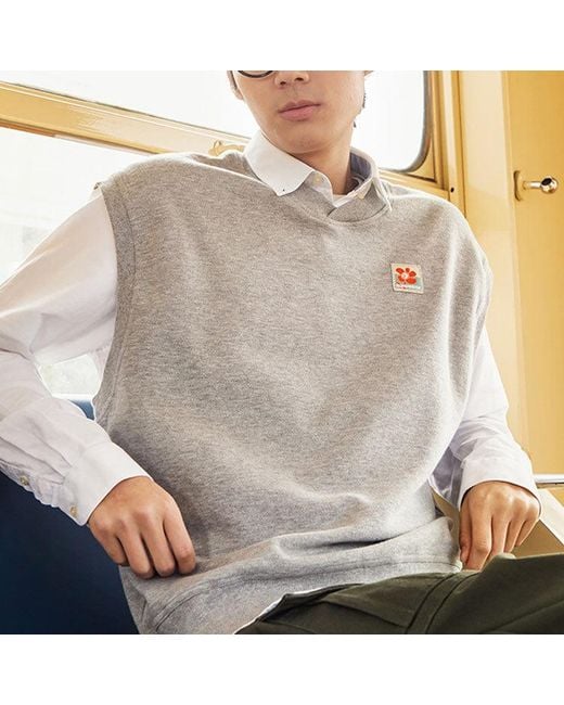 Converse Gray Double Twill Knit Vest for men