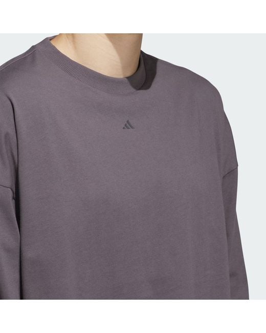 Adidas Gray Basketball Long Sleeves T-Shirt for men