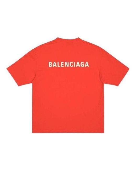 Balenciaga Red Logo T-Shirt Medium Fit 'Bright' for men