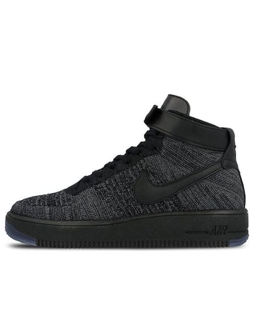 Nike Black Air Force 1 High Ultra Flyknit 'Dark' for men