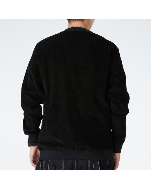 Adidas Black Originals Adv Crew Logo Printing Casual Round Neck Pullover Sports for men