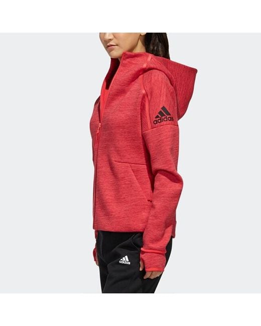 Adidas Red (Wmns) Zne Hoody Knit Jacket