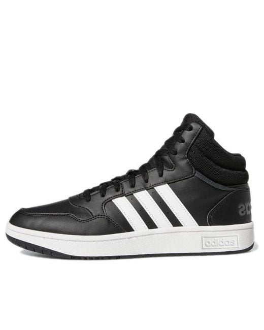 Adidas Black Hoops 3.0 Mid Classic Vintage Shoes 'Core' for men
